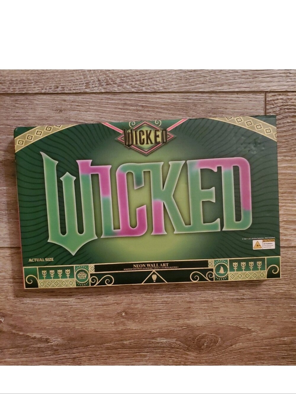 Wicked Neon Wall Art Sign in Green and Pink